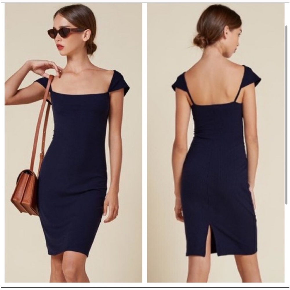 Reformation Julep Ribbed Knit Dress size: Small color: Navy 💙💙💙💙💙💙